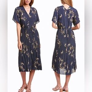 Vince Plisse V-neck Dress